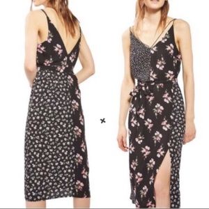 Topshop Floral Print Strappy Midi Dress Sundress Sz 4